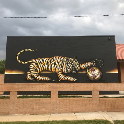 “Stripped of Stripes” | Murals by Otto Schade | Eagleton Elementary School in Denver. Item made of synthetic