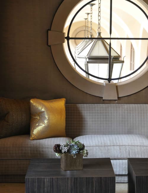 Lavish Metallic Gold Throw Pillows | Pillows by Plush Home by Nina Petronzio | £10 (Ten Pound Bar) in Beverly Hills