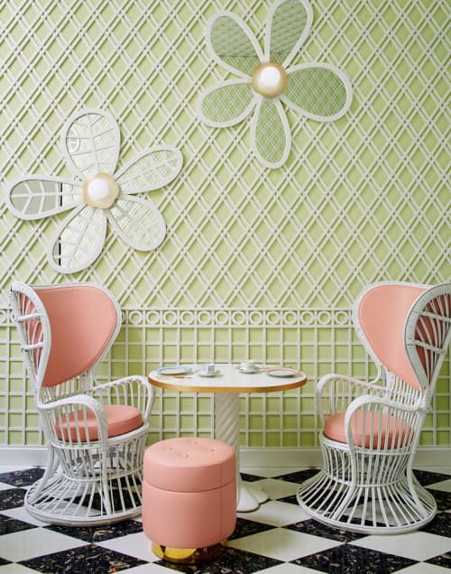 Rattan Lounge Chair | Chairs by India Mahdavi | Ladurée Beverly Hills in Beverly Hills