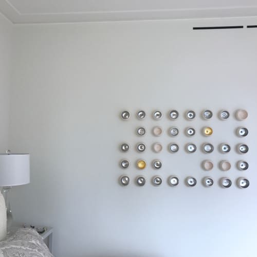 Moon Fall Gold | Wall Sculpture in Wall Hangings by Lucrecia Waggoner. Item composed of ceramic