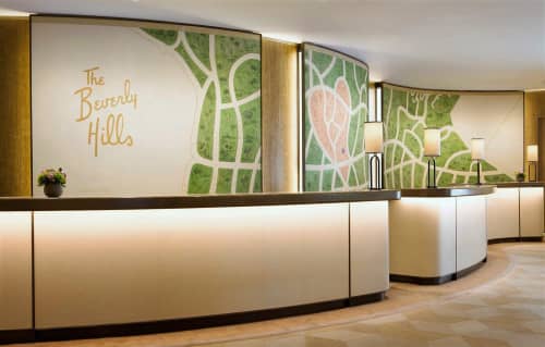 The Beverly Hills Hotel Reception Paintings | Murals by Baron Paris Studio | The Beverly Hills Hotel in Beverly Hills. Item made of synthetic