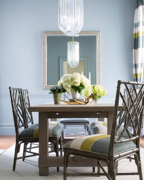 Andi Stripe Drapes & Seat cushions | Dining Chair in Chairs by Ellis Dunn Textiles (formerly Bolt Textiles). Item composed of fabric