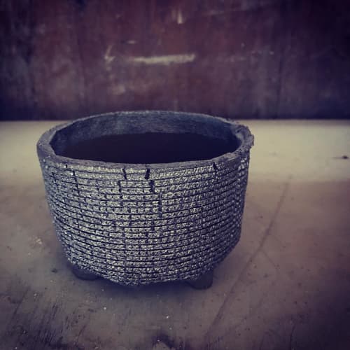 Pot planted with Sansevieria royal crown plan | Vase in Vases & Vessels by COM WORK STUDIO. Item composed of ceramic