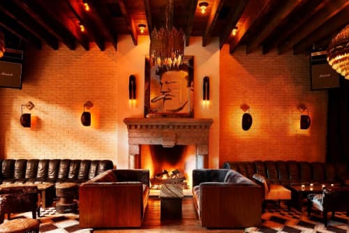 Sofas reupholstered in shearling | Couches & Sofas by Milo Baughman | The Ludlow Hotel in New York