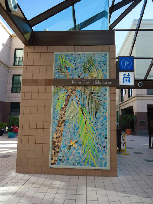 Palm Court | Public Mosaics by Delaine Hackney | Oakland City Center in Oakland