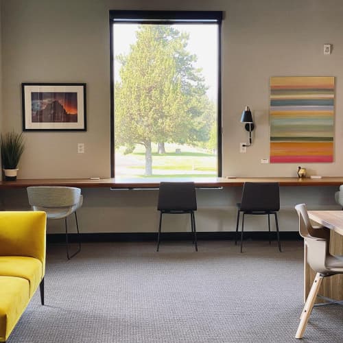 Contemporary Paintings | Oil And Acrylic Painting in Paintings by LangfordArt | Northwest Crossing in Bend. Item made of canvas with synthetic