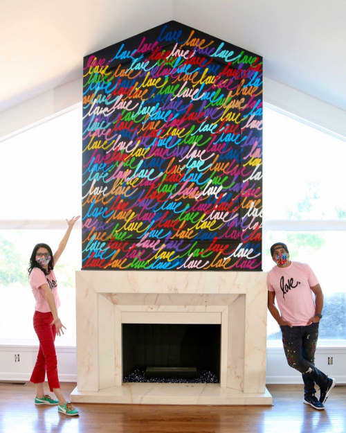 Fireplace Mural | Murals by Ruben Rojas. Item composed of synthetic