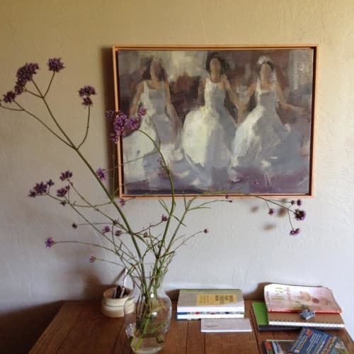 Ladies in White | Oil And Acrylic Painting in Paintings by Sandra Speidel. Item made of canvas