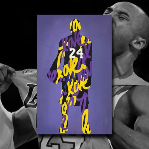 Kobe Bryant | Oil And Acrylic Painting in Paintings by Ruben Rojas. Item composed of canvas and synthetic