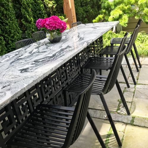 Custom Terrace Dining Table | Tables by Alex Drew & No One. Item made of metal with stone