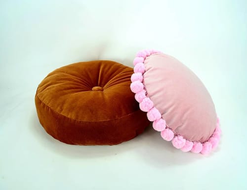 Round Velvet Pillow | Pillows by velvet + linen. Item made of fiber