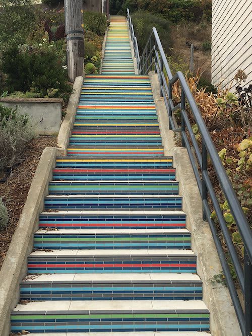 Excelsior Hillside Tiled Steps | Public Mosaics by Iran Narges | Athens Street and Avalon Avenue in San Francisco
