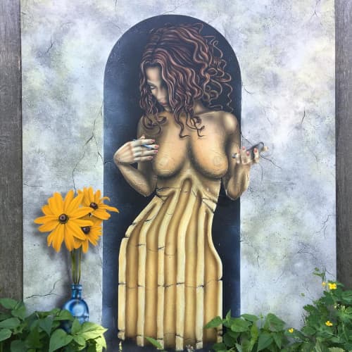 She's Waiting | Mixed Media by Carvinart | Brennan's Delicatessen of Rumson in Rumson