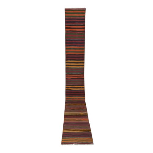 Mid Century 20th Turkish Extra Long Rug Runner with Multi Co | Runner Rug in Rugs by Vintage Pillows Store. Item made of fabric with fiber