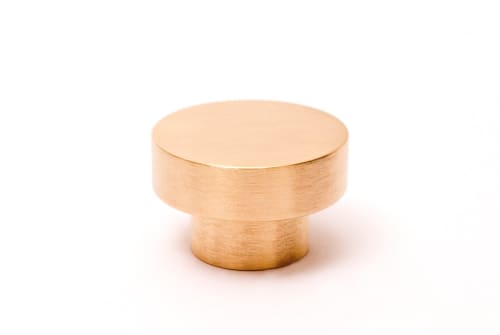 Dot 30 Brushed Brass Knob | Hardware by Windborne Studios. Item made of brass