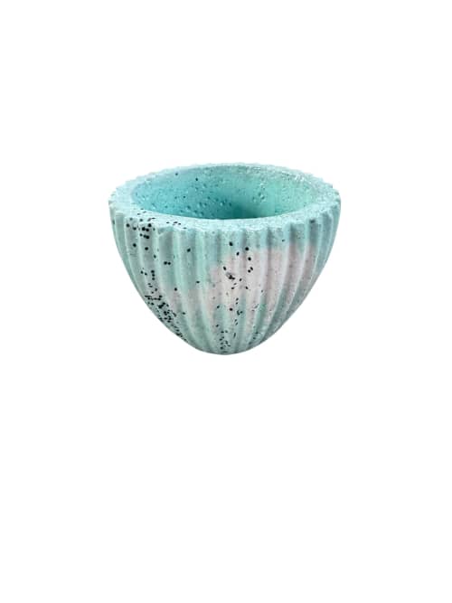 Mint Spark Ribbed Flute Petite | Planter in Vases & Vessels by RAW & UNIQ