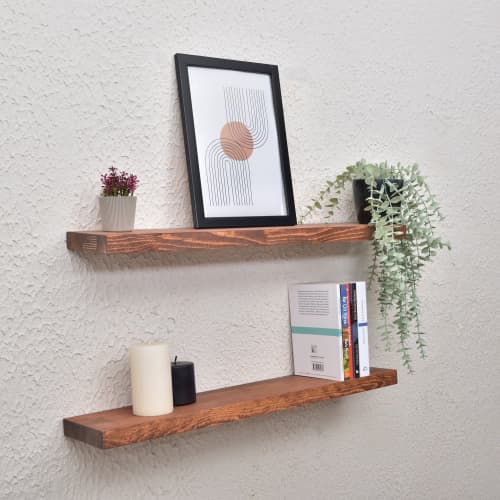 Mango Antique Floating Shelves, Floating Book Shelves | Ledge in Storage by Picwoodwork. Item composed of wood