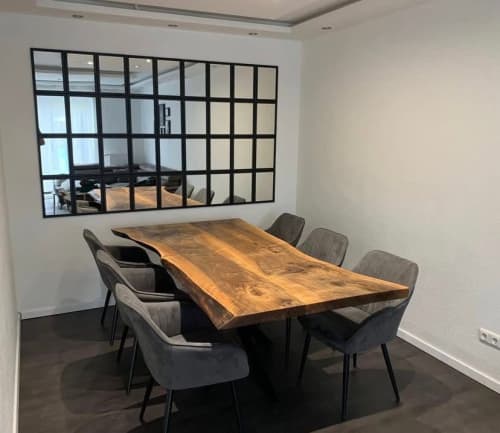 Live Edge Dining Wood Table | Dining Table in Tables by Ironscustomwood. Item composed of walnut compatible with country & farmhouse style