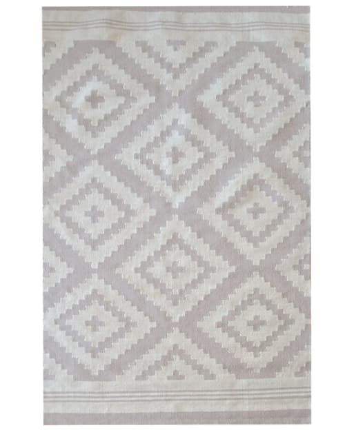 Ivory Handwoven Area Rug | Living, Dining and Bedroom Rug | Rugs by Mumo Toronto. Item made of wool