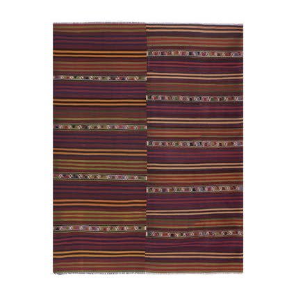 Mid-20th Century Wool Large Anatolian Kilim Rug 9'8'' X 12'9 | Area Rug in Rugs by Vintage Pillows Store