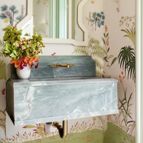 Add a Touch of Luxury to Your Bathroom with a Grey Marble Sink | Gray Marble Basin | Water Fixtures by AYMARBLEDESIGN LLC