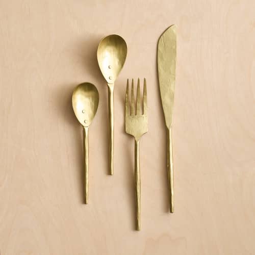 Forge Brass Flatware - Set of 4 | Cutlery in Utensils by The Collective
