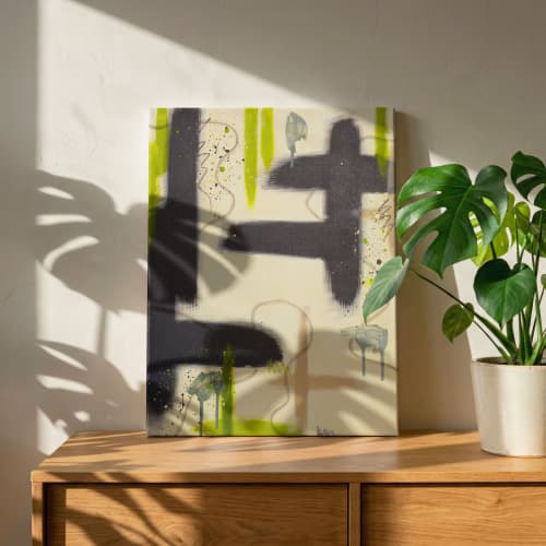 Sprout | Green Abstract Original Painting | Oil And Acrylic Painting in Paintings by Abby May