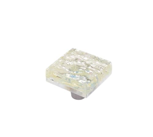 Pearl Champagne Square Knob | Hardware by Windborne Studios. Item made of glass