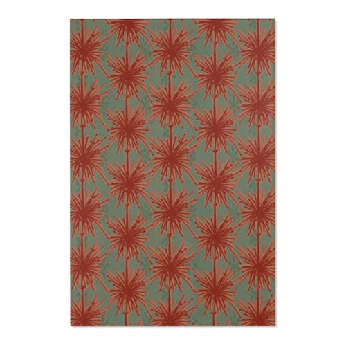 Flower Power Area Rug – Coral | Rugs by Odd Duck Press. Item made of fiber
