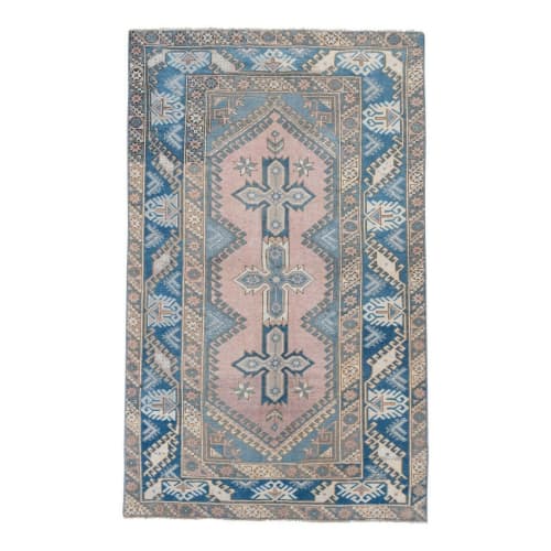 Vintage Hand Knotted Turkish Oushak Carpet | Area Rug in Rugs by Vintage Pillows Store. Item composed of cotton and fiber