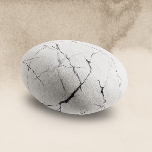 White Marble | Pouf in Pillows by KATSU | Katsu Studio in Saint Petersburg. Item composed of cotton compatible with minimalism style