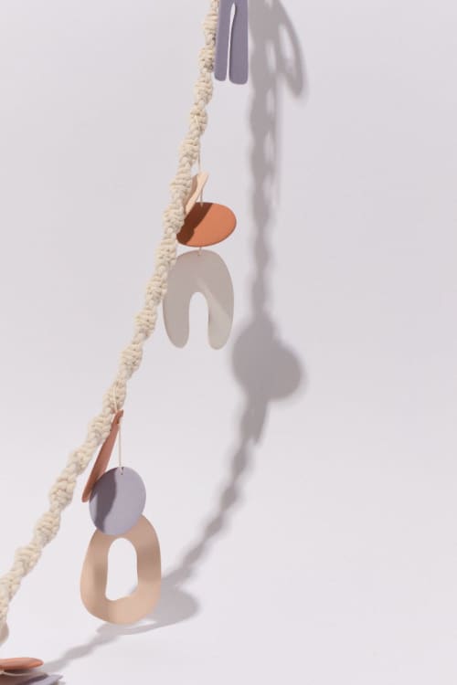 Ceramic Chime Garland | Ornament in Decorative Objects by Modern Macramé by Emily Katz. Item composed of ceramic