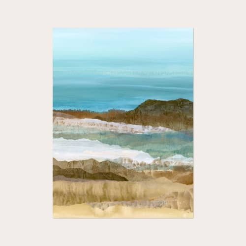 Uneven Ground II Art Print - Textured Coastal Landscape | Prints in Paintings by Lara Eckerman Art