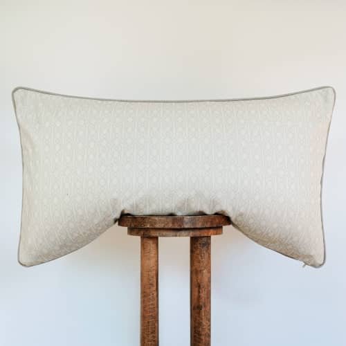 Cream Wool Geometric Pillow Set of 2 - 20x36 | Pillows by Vantage Design