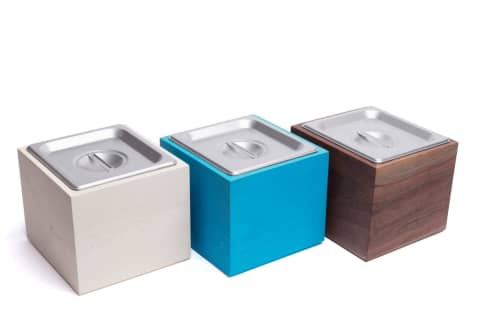 Petite Noaway Wood Countertop Compost Bin© | Storage Bin in Storage by Alabama Sawyer. Item made of wood