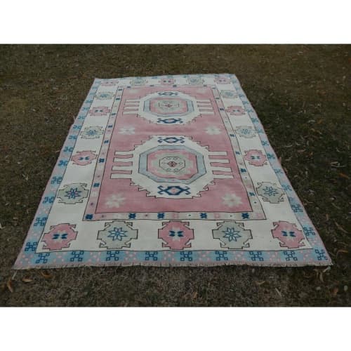 Vintage Hand Knotted Oversize Turkish Kars Rug | Area Rug in Rugs by Vintage Pillows Store. Item composed of cotton and fiber