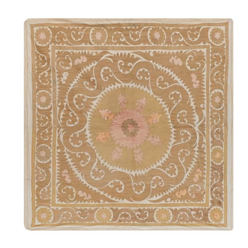 Suzani Wall Hanging Decor - Pastel Tribal Table Cloth Vintag | Tablecloth in Linens & Bedding by Vintage Pillows Store