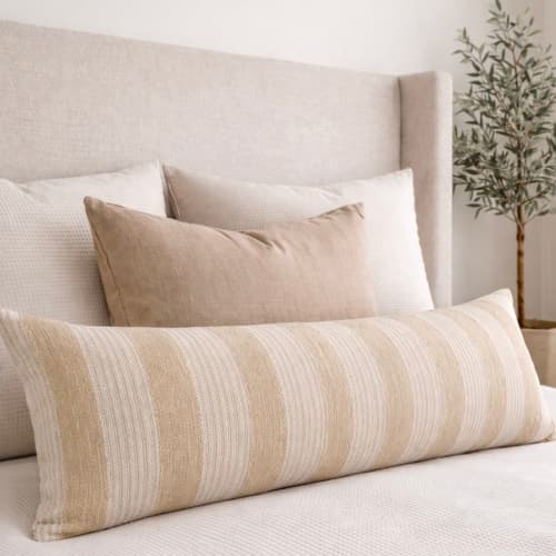 Wychmere Oversized Lumbar Pillow Cover — Textured Neutral Co | Pillows by Busa Designs