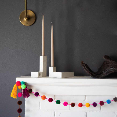 Candlestick Holder Set | Candle Holder in Decorative Objects by Pretti.Cool. Item composed of concrete and glass