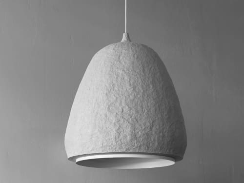 Pendant light "Balance" gray, high | Pendants by Donatas Žukauskas. Item composed of metal and paper in contemporary or industrial style