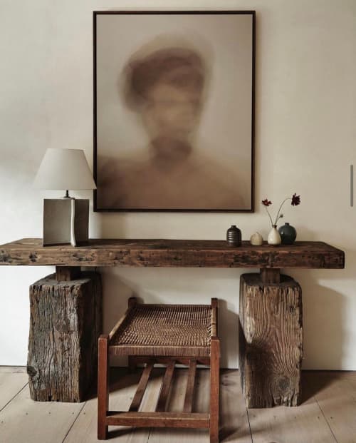 Narrow Console Table. Rustic Console Table.  Live Edge | Tables by HamamDecor LLC. Item made of wood compatible with minimalism and contemporary style