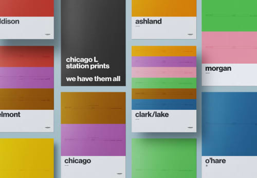 Chicago L Station Prints | Digital Art in Art & Wall Decor by Centroute Map Company