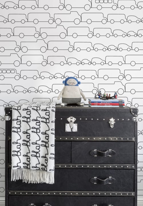 JAM | CHARCOAL | Wallpaper in Wall Treatments by Marley + Malek Kids Wallpaper. Item made of paper