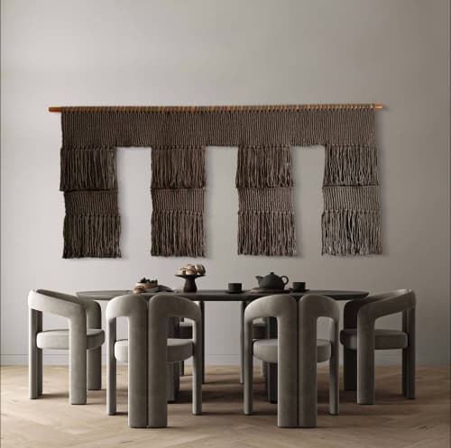 Portal | Charcoal Grey | Macrame Wall Hanging in Wall Hangings by Dörte Bundt. Item composed of cotton