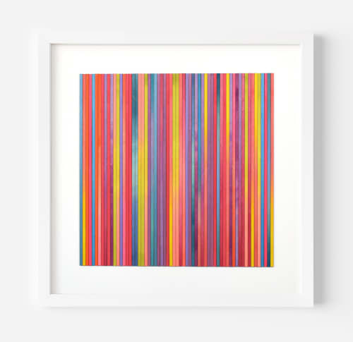 Irregular Bright Stripe Colour Study Painting | Collage in Paintings by Amelia Coward