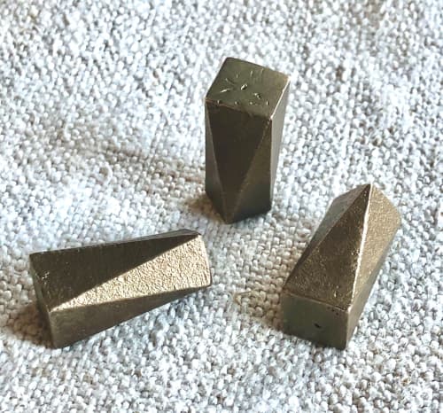 GEO series MINI cast bronze knob, various finishes. | Hardware by Shayne Fox Hardware. Item composed of bronze
