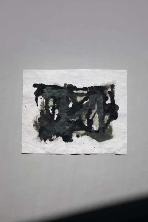 8" x 10" | Summer 2022 .03 | Oil And Acrylic Painting in Paintings by Double Kick | Sara Kraus. Item composed of linen compatible with minimalism and contemporary style