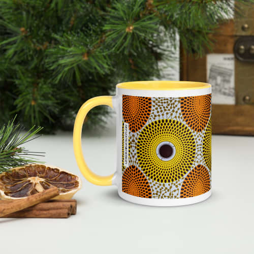 Yellow Orange African Pattern Boho Coffee Mug | Drinkware by Reflektion Design