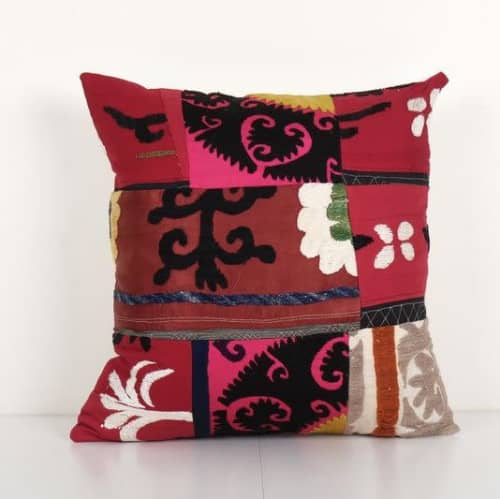 Vintage Turkish Patchwork Suzani Pillow, Suzani Pillow Case | Cushion in Pillows by Vintage Pillows Store