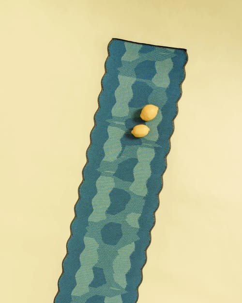 Organic Cotton/Viscose Table Runner in green | Linens & Bedding by BOI. Item made of cotton compatible with contemporary style